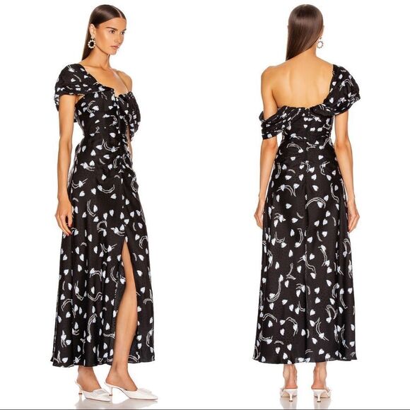 Self-Portrait Abstract Geo Print Off Shoulder Dress - Picture 2 of 12